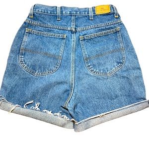 Women’s High Waisted Cutoff fray Denim Jean shorts vintage 8 27” waist
